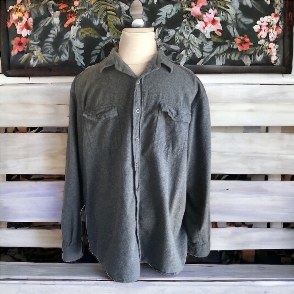 Red Head Brand Co. Grey Cotton Long Sleeve Button Down